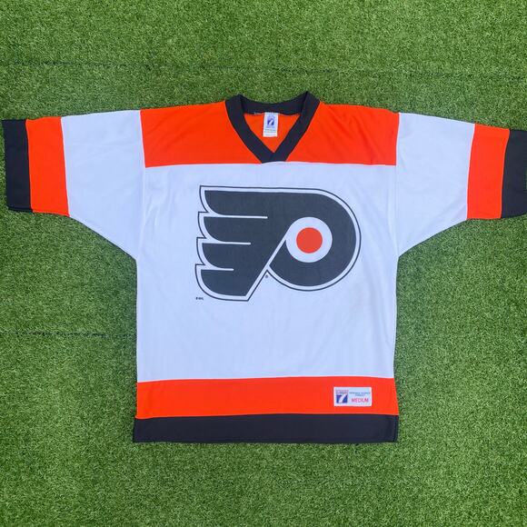 Logo 7 1990's Philadelphia Flyers Vintage Hockey Jersey - Picture 1 of 5